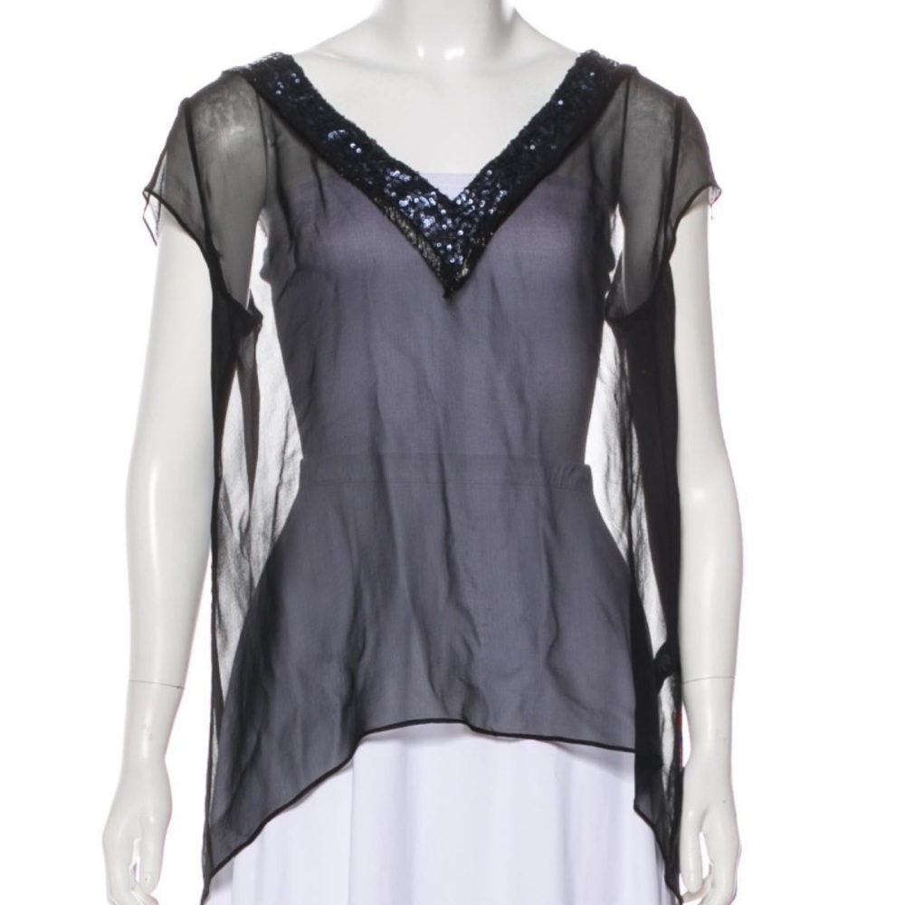 Elizabeth and James Sheer and sequin top